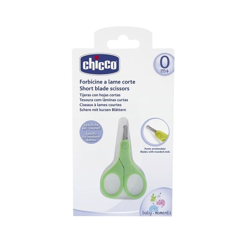 Tijeras Cortas Chicco 0M+ para Bebés - Seguridad y Precisión
