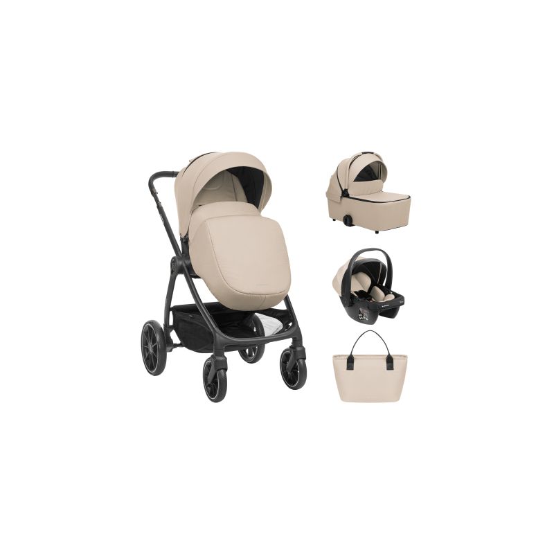 Carrito de bebé 3en1 Modena Beige Kikkaboo - Práctico y Seguro