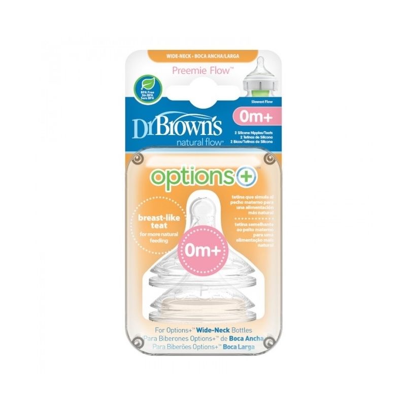 Tetina Preemie Wide-Neck de Silicona Dr Brown's para Bebés