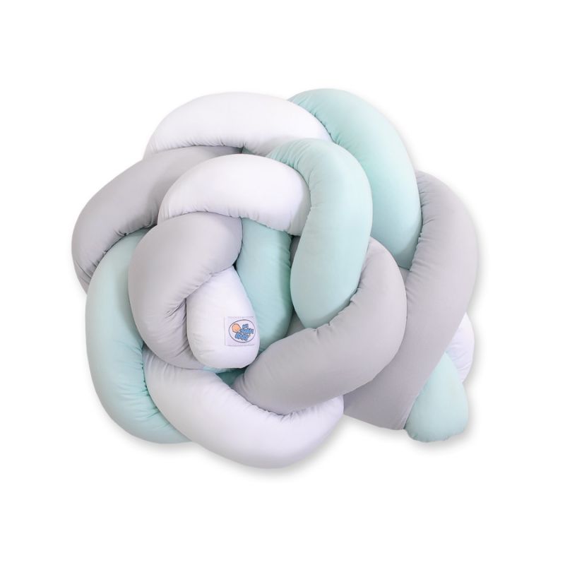 Protector de Cuna Trenzado My Sweet Baby Knot Bumper Gris-Menta