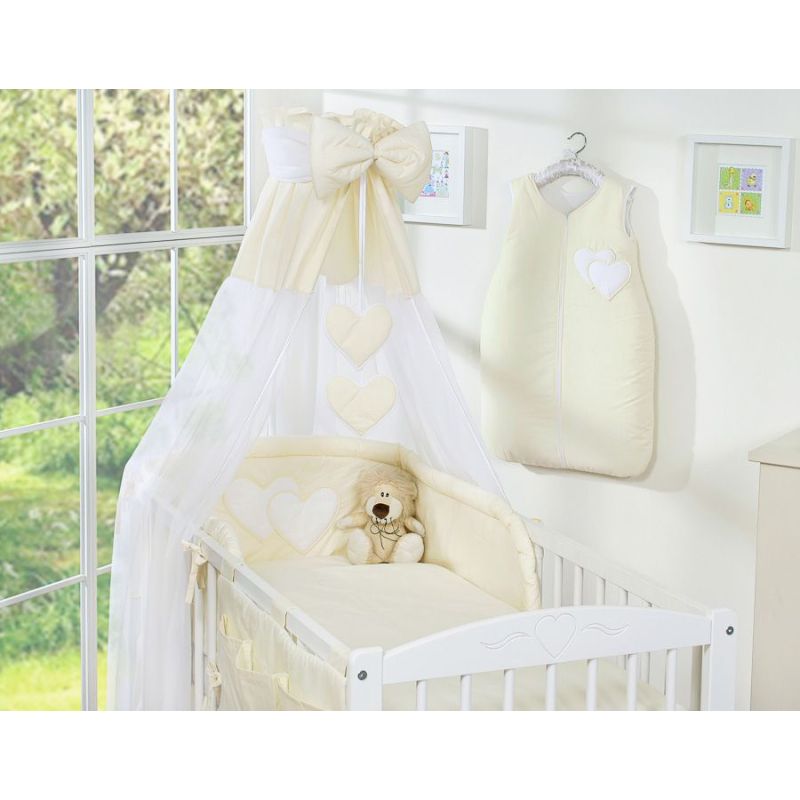 Juego de Cuna 5 Piezas My Sweet Baby - Corazones Colgantes Crema