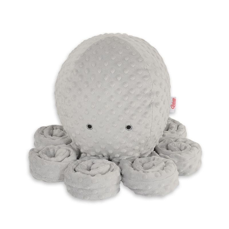 Cojín Pulpo Grande My Sweet Baby - Minky Gris con Lunares