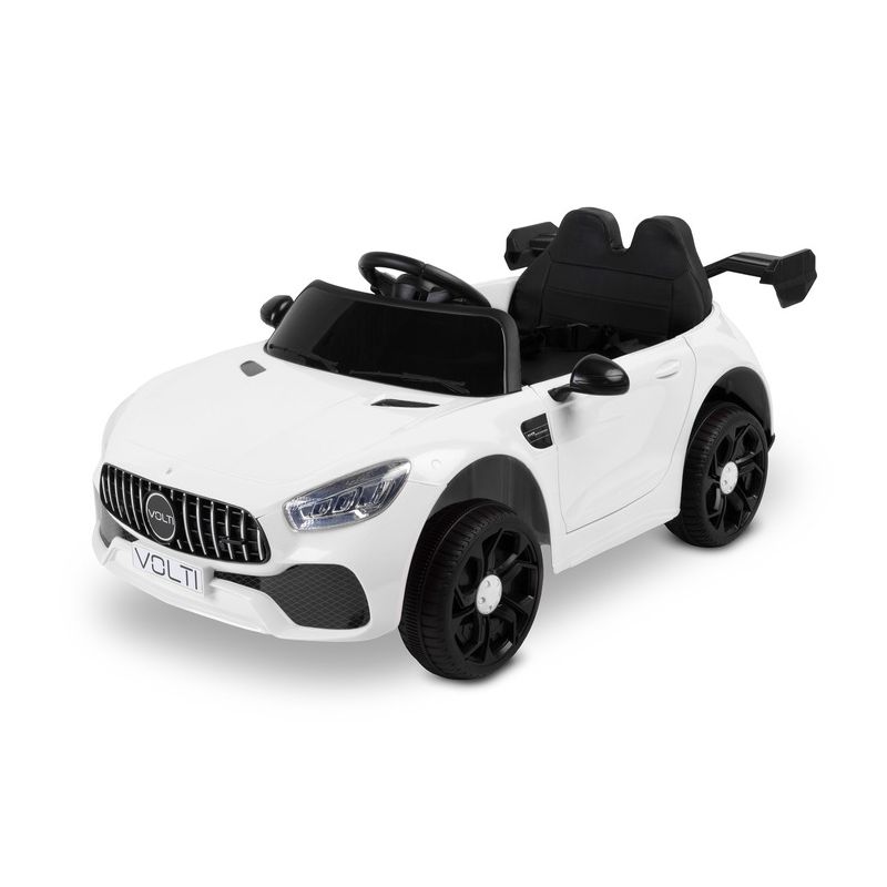 Coche eléctrico infantil Toyz Volti blanco con puertas abatibles, vista frontal