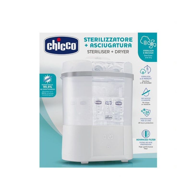 Esterilizador y Secador Chicco, 3 en 1, Rápido y Eficaz