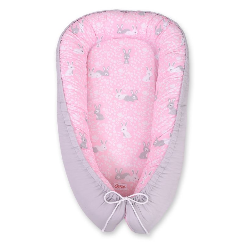 Cocoon Doble Cara My Sweet Baby para Bebés - Conejitos Rosa/Gris