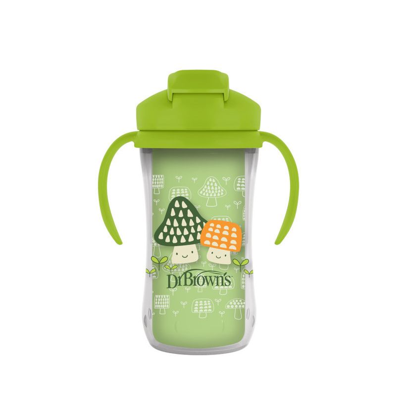 Taza térmica con popote Dr brown`s 300ml 12+ verde