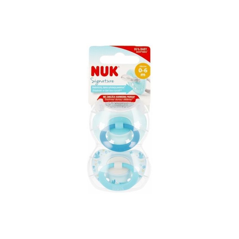 382300 SILICONE PACIFIER SIGNATUR 0-6 2PCS 2PCS 525271, 730638
