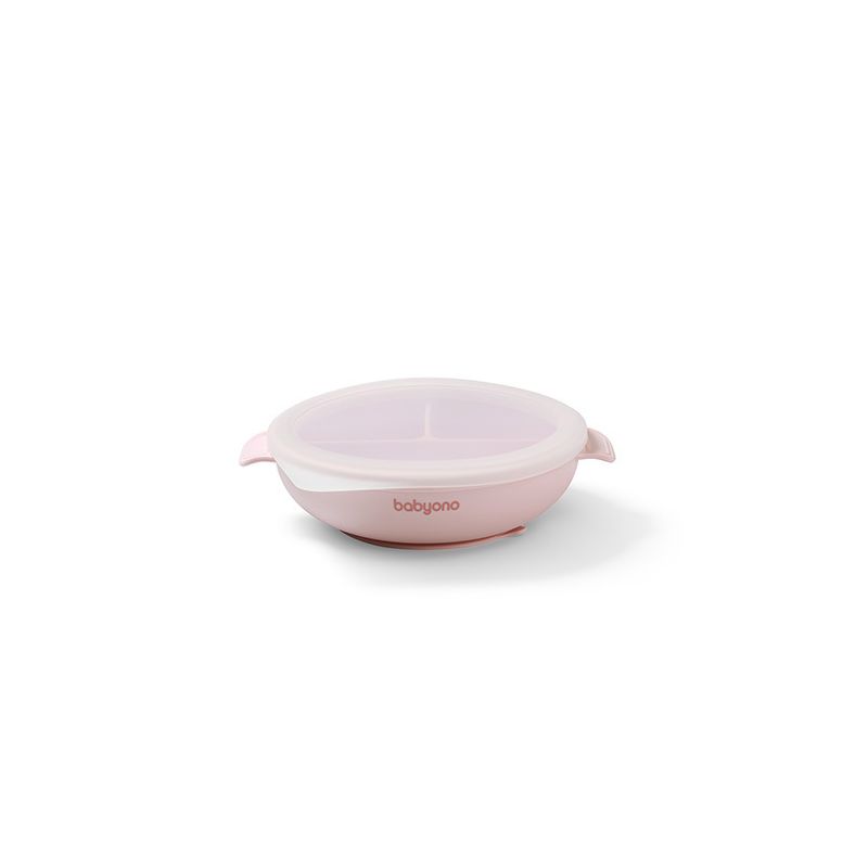 Plato de Silicona con Ventosa y Tapa Babyono - Rosa