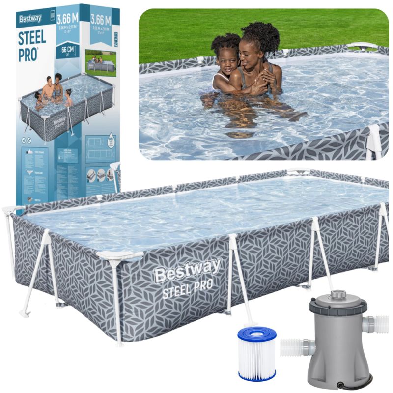 Piscina Estructural Rectangular con Bomba Bestway