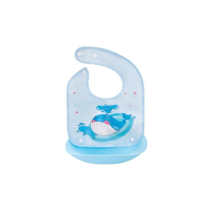 Babero con bolsillo Ballena de Bocioland - Ideal para bebés