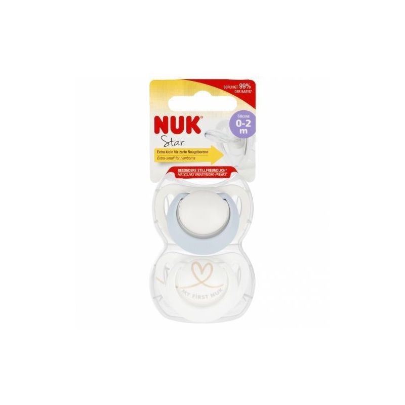 Chupetes de Silicona Nuk Star 0-2 meses - 2 Piezas