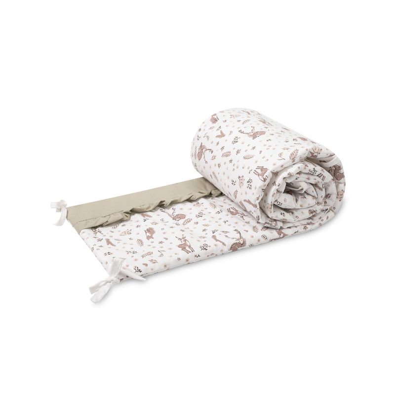 Protector de Cuna Sensillo Algodón Bosque Beige