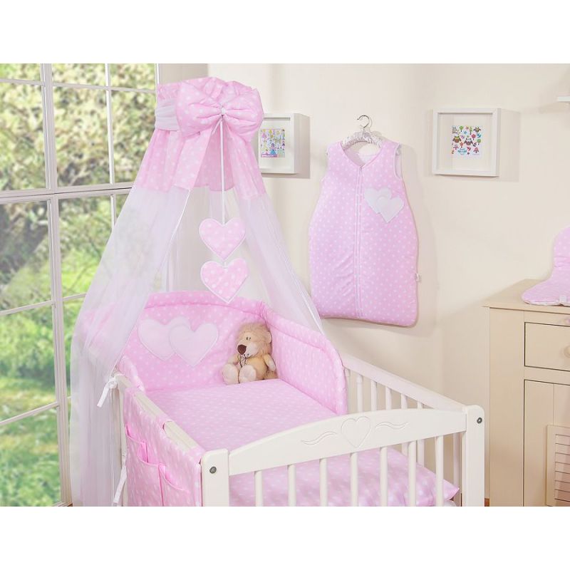 Juego de Cuna 5 Piezas My Sweet Baby con Dosel de Corazones