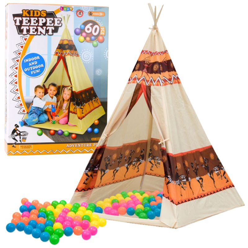 Tipi Indio para Niños + 60 Pelotas 155 cm