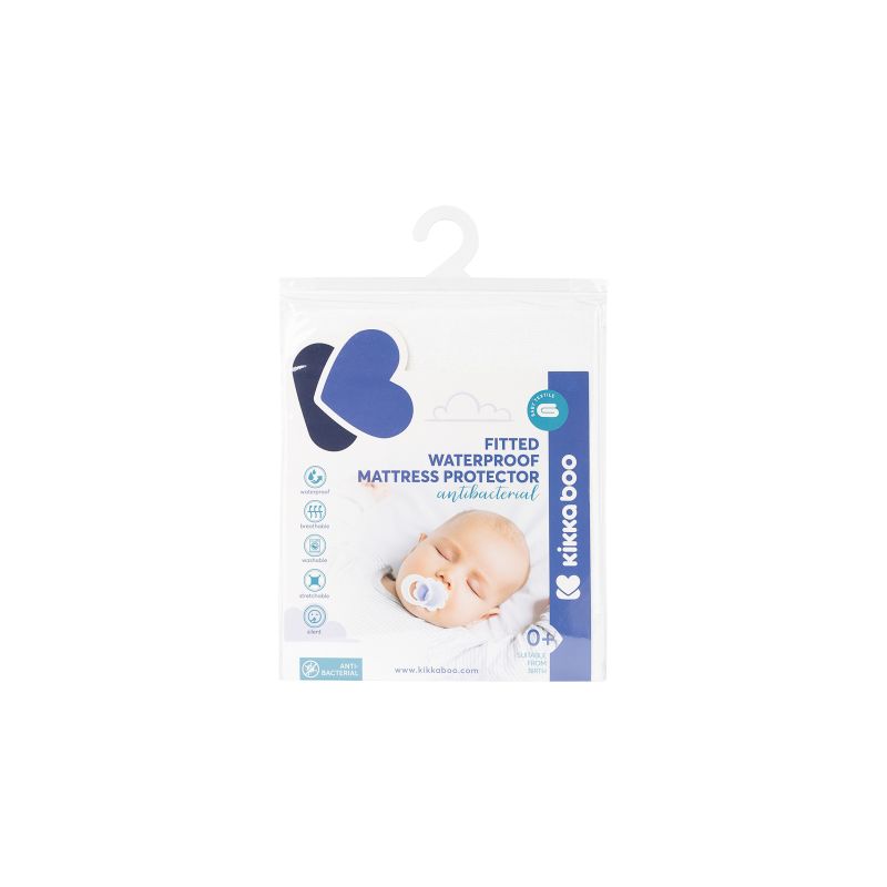 Protector de Colchón Ajustable Antibacteriano Kikkaboo 60/120/15 cm