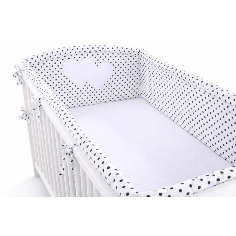 Protector de Cuna XXL My Sweet Baby - Corazones en Blanco y Negro