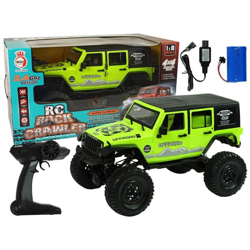 Rock Crawler 2.4 GHz Verde 4x4 con Amortiguadores