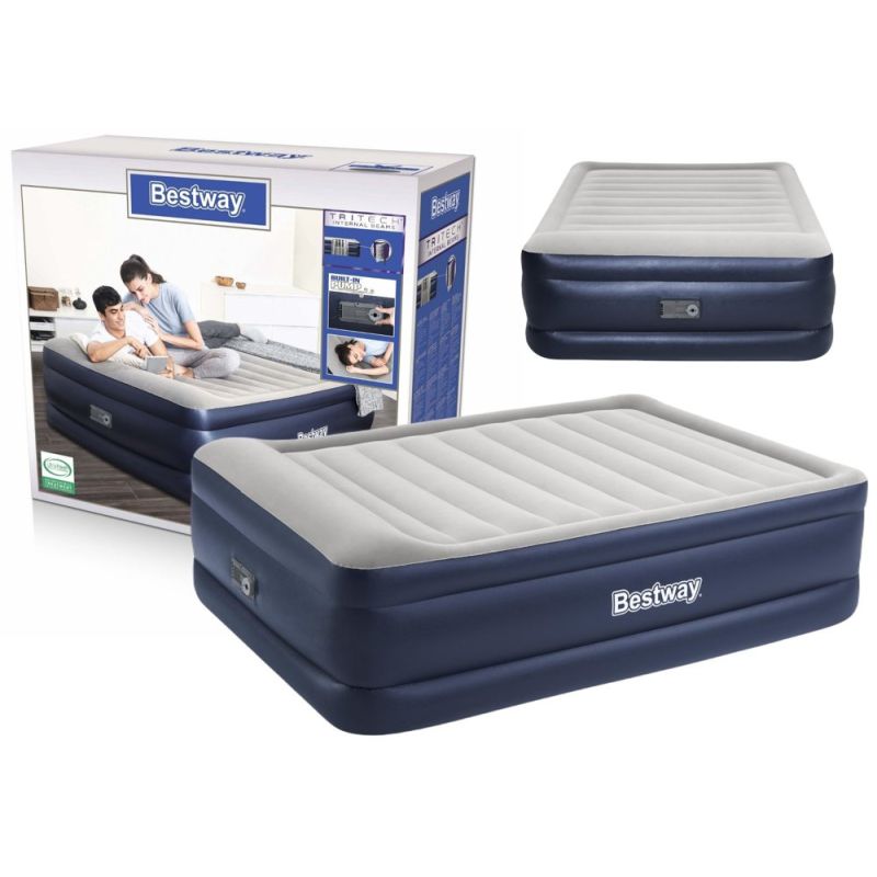 Colchón Inflable Doble con Bomba Bestway 203x152x61 cm
