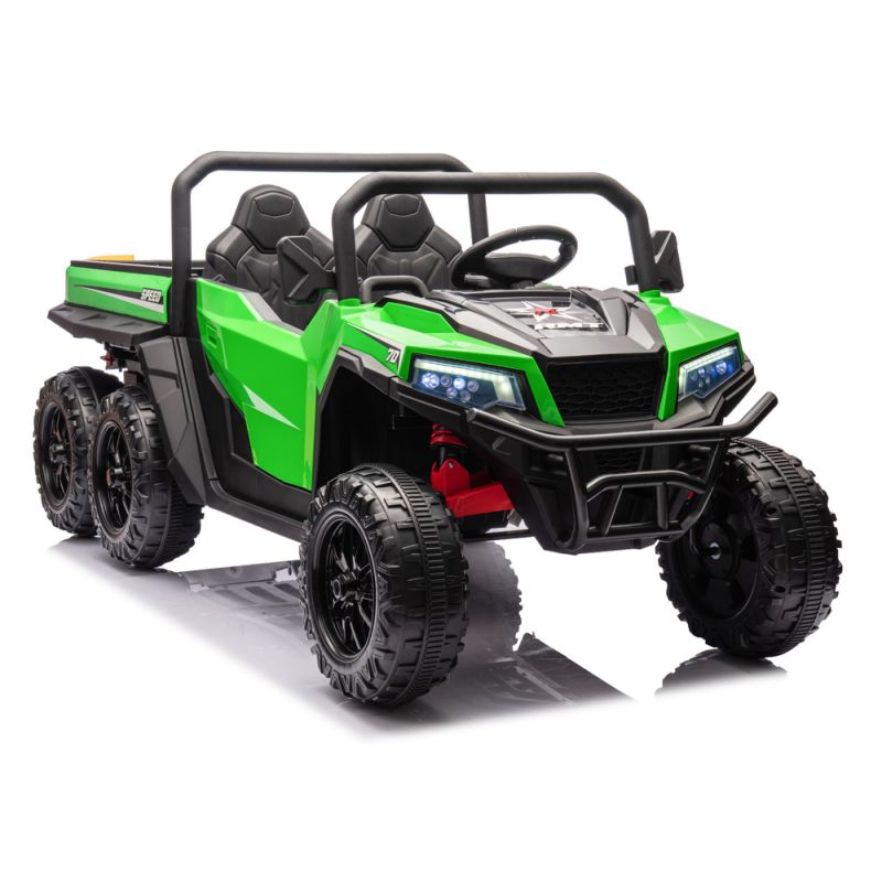 Vehículo eléctrico infantil 6 ruedas 4x4 XB-1038A Lean Cars verde, vista frontal