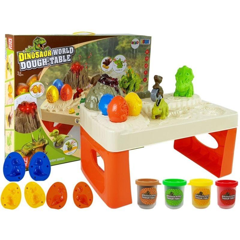 Mesa de Juego de Plastilina con Volcán y Dinosaurios