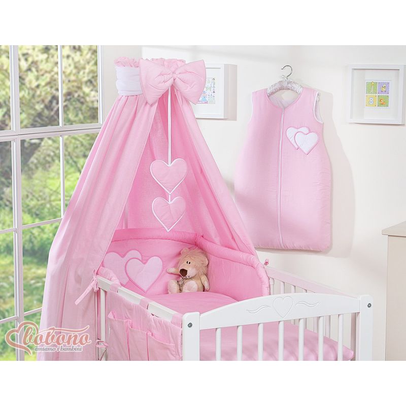 Dosel de Cuna de Tela con Corazones Rosa - My Sweet Baby