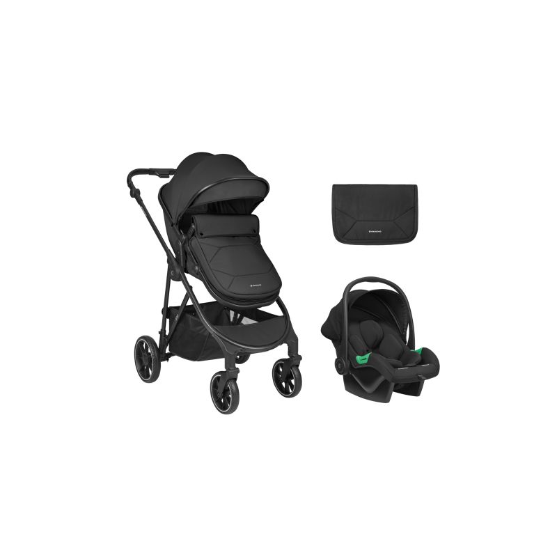 Carrito de Bebé 3en1 con Asiento Transformable Negro Kikkaboo