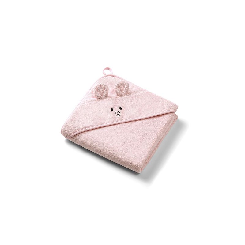Toalla de baño con capucha Babyono de bambú 100x100 rosa