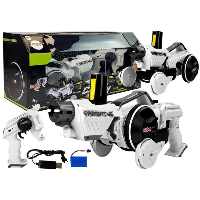 Coche Lanzador de Foam 2 en 1 Control Remoto Blanco