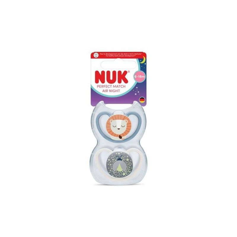 Chupete Ortodontico Nuk Lion 6-18 Meses - 2 Unidades