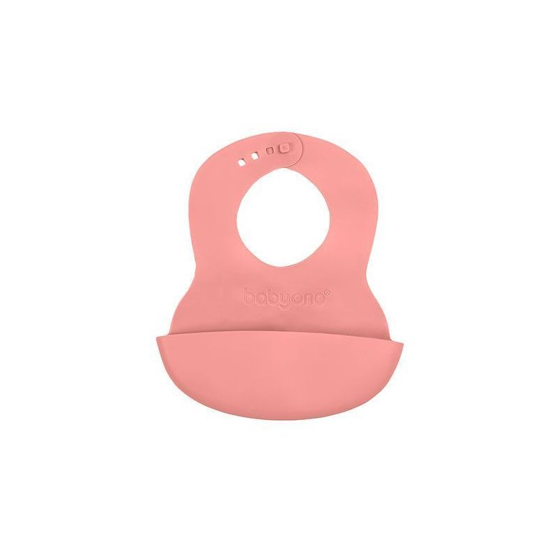 Babero Ajustable Babyono con Bolsillo Rosa para Bebés