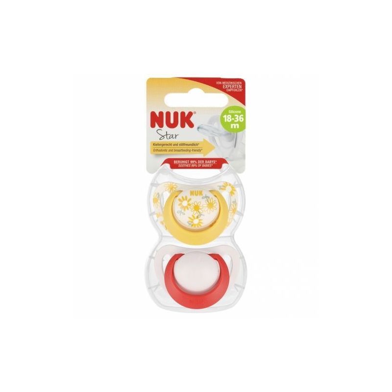Chupete de Silicona Nuk Star 18-36 meses - 2 unidades