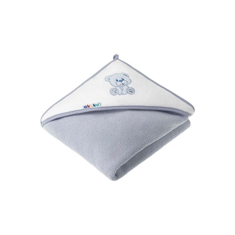 Toalla de baño con capucha Akuku Bear Grey para bebé