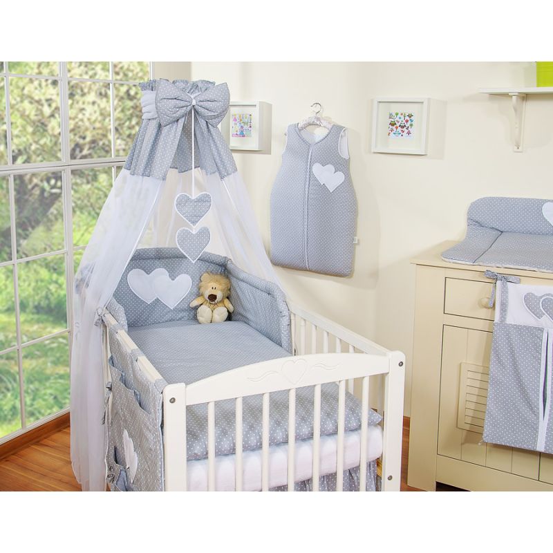 Juego de Cuna 5 piezas My Sweet Baby con Dosel Corazones