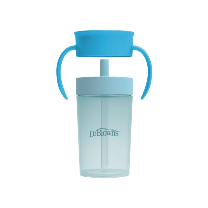Vaso Dr. Brown's 360° con Pajita 300ml Azul