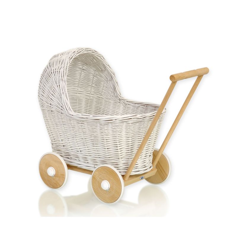 Cochecito de Muñeca de Mimbre My Sweet Baby - Blanco