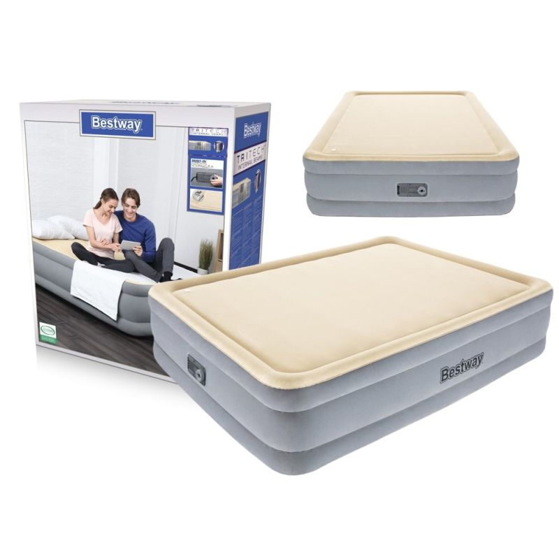 Colchón Hinchable Doble con Bomba Integrada 203x152x46 cm