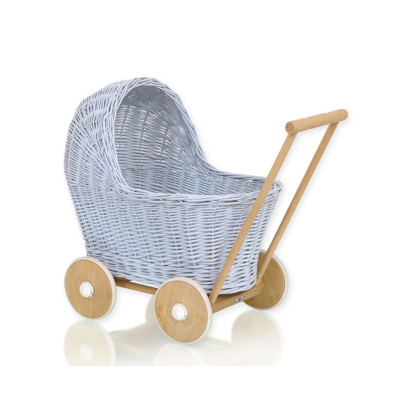 Carrito de muñecas de mimbre azul My Sweet Baby - Artesanal