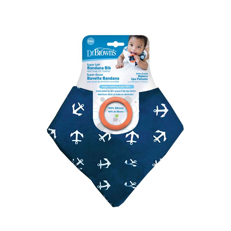 Babero Bandana con Mordedor Dr brown`s - Anclas