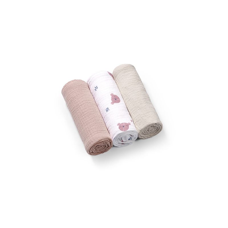 Pañales de Muselina Crinkle Babyono - 3 Piezas Suaves