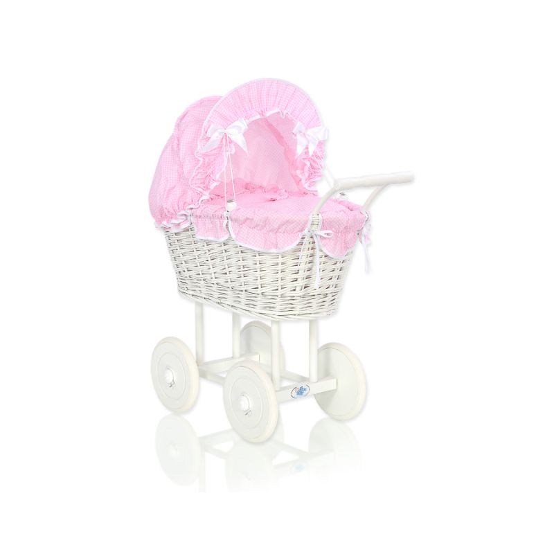 Cochecito de Muñecas My Sweet Baby de Mimbre con Ropa Rosa
