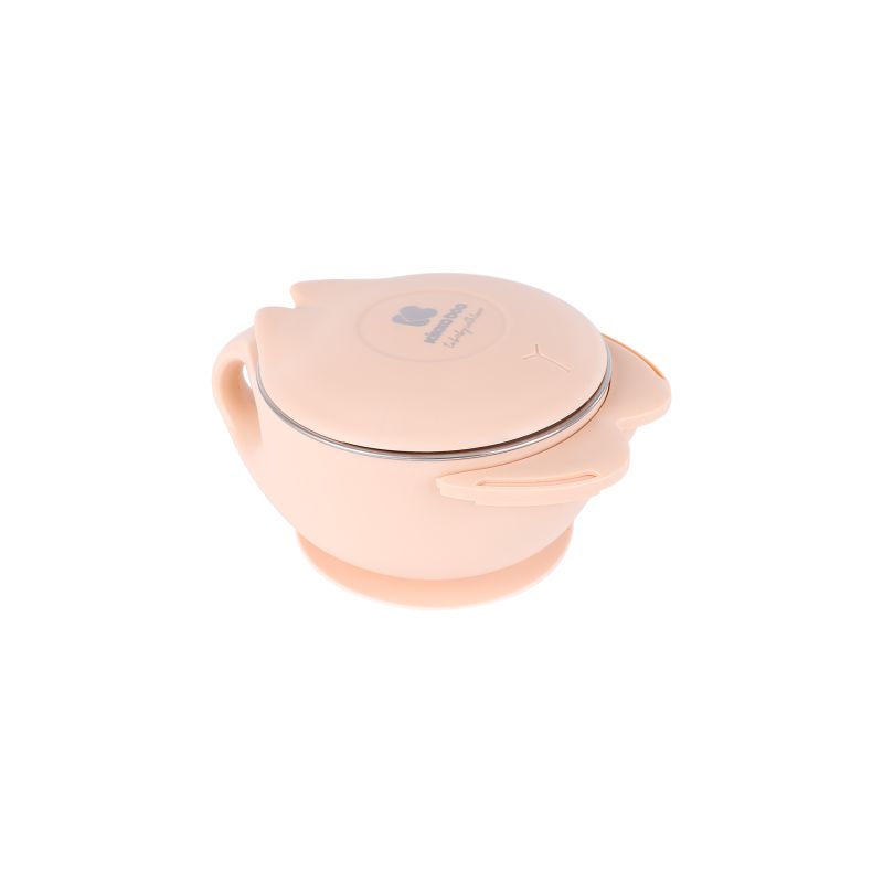 Cuenco de acero inoxidable Cat Rosa Kikkaboo - Alimentación bebé