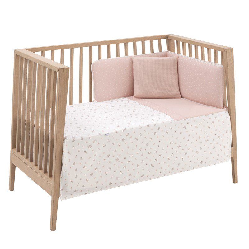 Jgo 2 Pcs.colcha I-v. Cuna 60 Calma Rosa 60x120x3 Cm - Cambrass
