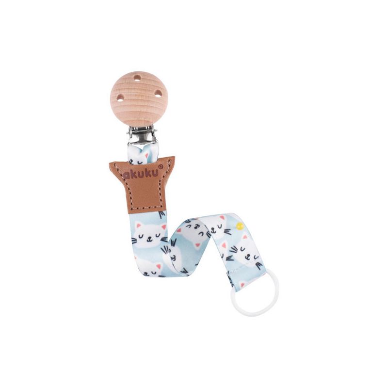 Bandolera de Chupete con Clip Akuku - Gatos