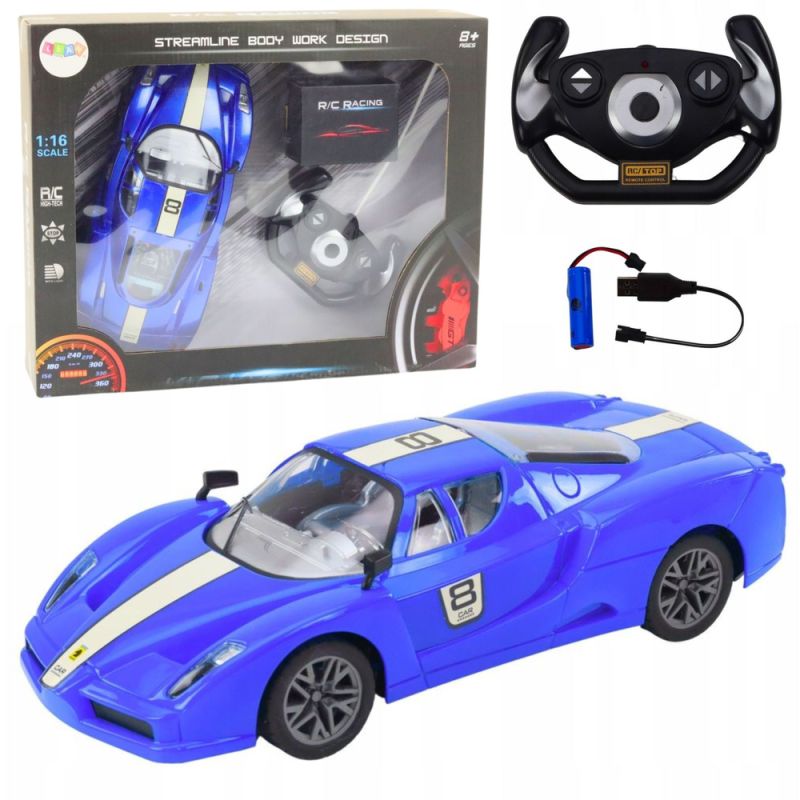 Coche deportivo a control remoto 1:16 azul