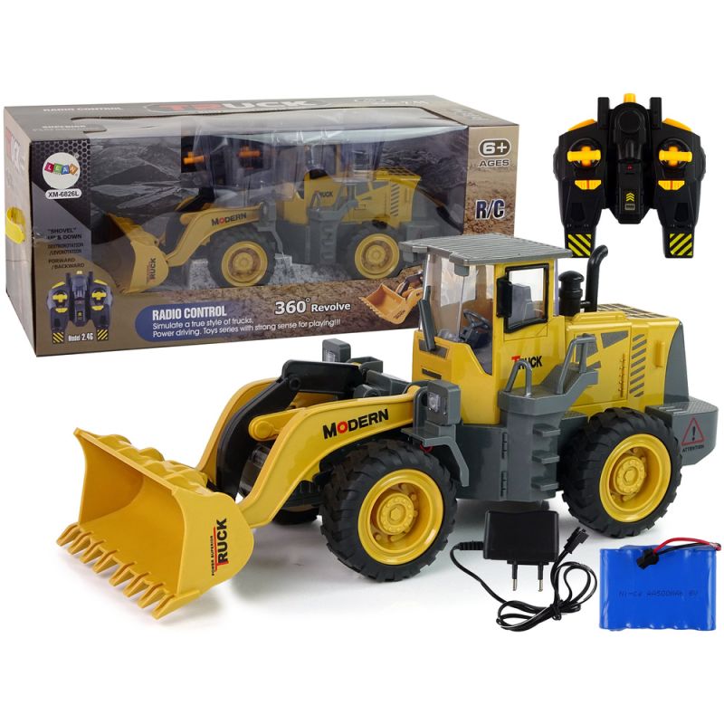 Excavadora R/C gigante con rotación 360° y luces LED