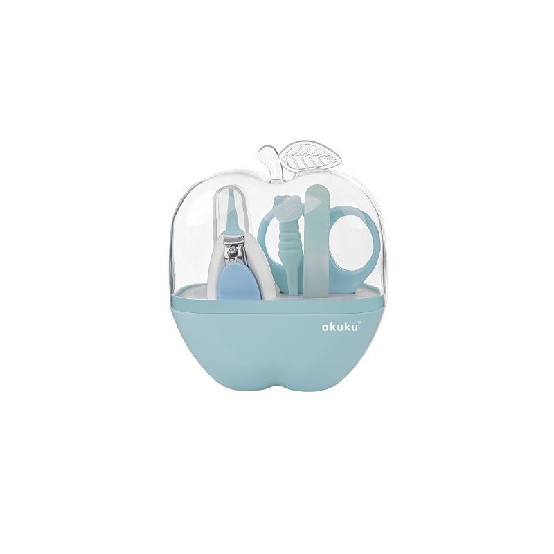Set de cuidado para bebé Akuku en estuche manzana azul