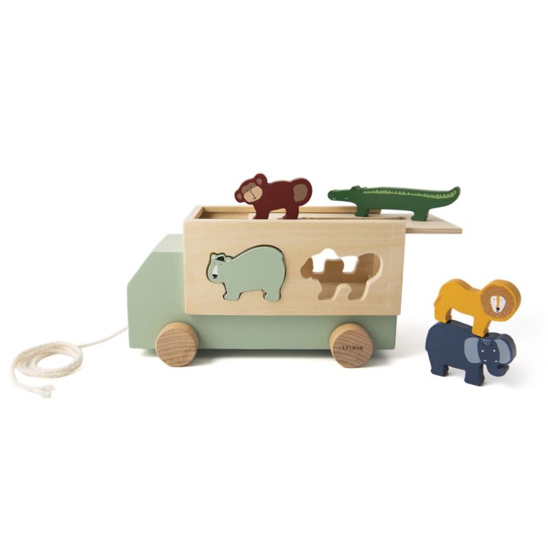 Camión con animales de madera Trixie - Juguete educativo
