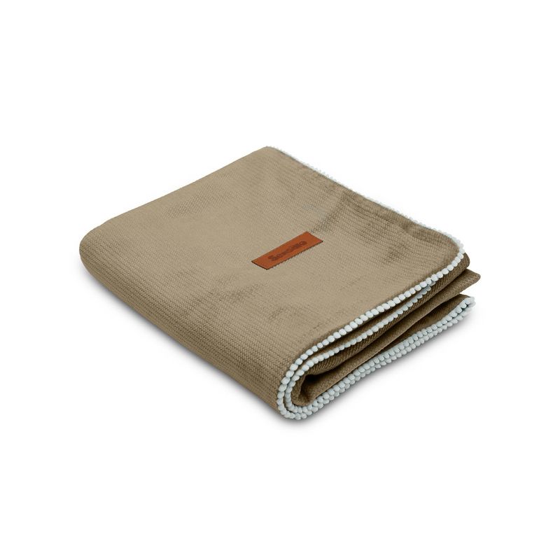 Manta de terciopelo beige 75x100 cm Sensillo - Suave y ligera