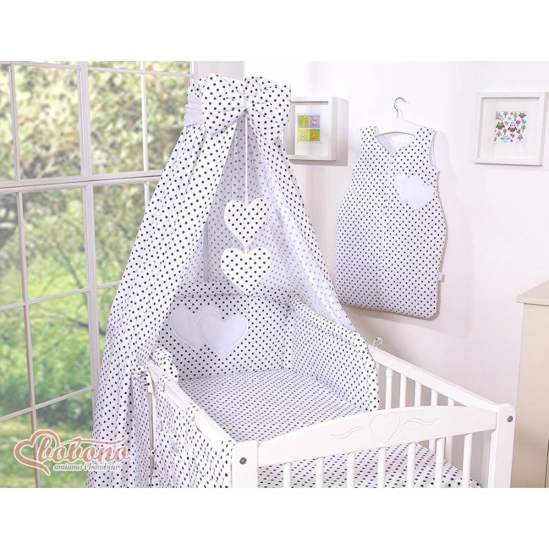 Dosel de Cuna My Sweet Baby con Corazones en Puntos Negros