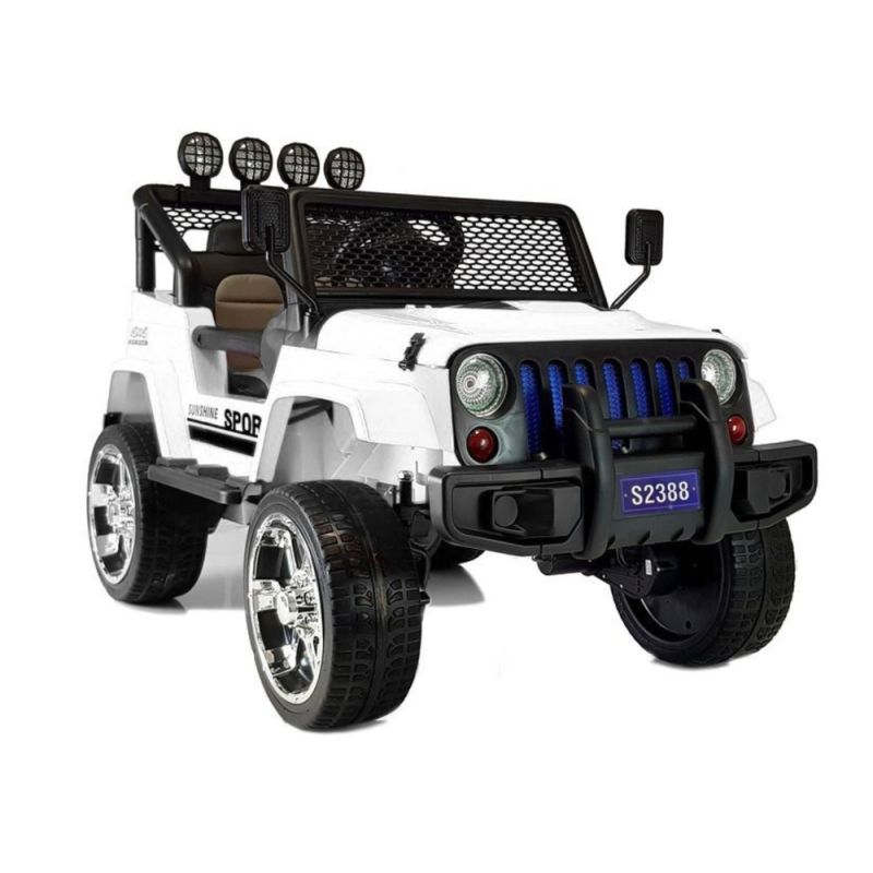 Coche eléctrico todoterreno infantil S2388 blanco con puertas abribles